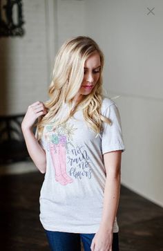 Our No Rain No Flowers print featuring beautiful colorful flowers in a pink rain boot on a graphic and baseball tee. Tee Design Print, Pink Rain Boots, Pink Rain, No Rain No Flowers, Rain Boot, No Rain, Flowers Print, Shirt Fits, Unisex Shirts