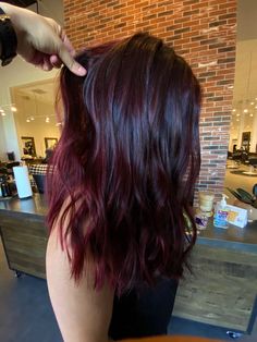 Black And Wine Hair Color, Pinot Noir Hair Color, Checkerboard Hair Color, Cool Toned Burgundy Hair, Ultraviolet Hair Color, Burgundy Hair Hazel Eyes, Brunette With Red Lowlights, Magenta Brown Hair, Outfits For Burgundy Hair