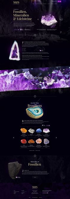 an image of the website design for a jewelry store, with purple and black colors