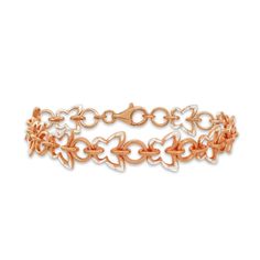 Wear this stunning bracelet on its own as a simple delicate accessory or pair it with your favorite charms. This classic fashion accessory features a dangly diamond-cut butterfly link bracelet. This bracelet is 11.45mm in width and 7.25-inches in length. This fashion bracelet is crafted of fine two-tone rose gold flashed sterling silver and is secured by a spring ring clasp. Nickel free. Product Details Metal Type rose-gold-flashed-silver Metal Stamp 925-sterling Weight 11GR Length 7.25IN Width Elegant Link Charm Bracelet, Elegant Rose Gold Jewelry With Butterfly Clasp, Rose Gold Metal Bracelet With Lobster Clasp, Rose Gold Bracelet With Lobster Clasp, Elegant Hypoallergenic Link Charm Bracelet, Elegant Rose Gold Heart Metal Bracelet, Elegant Adjustable Bracelets With Butterfly Charm, Elegant Rose Gold Charm Bracelet With Lobster Clasp, Elegant Rose Gold Bracelets With Charms