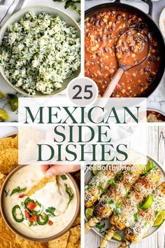 mexican side dishes collage with text overlay