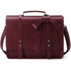 Color: 2-Dark Red-15.6 Inch Original Design - A Detachable Bow Adds More Feminine Touch To This Professional Briefcase. Suitable For College, Work, Business Trip, Traveling To Hold A Laptop, Wallet, Phone, Folders, Notebooks, Etc. Versatile- Designed With Top Handle And A Removable And Adjustable Shoulder Strap(Drop:29-48''), This Laptop Bag Can Be Used As A Briefcase, Or A Shoulder Bag When Heavy Load . Well Constructed - Interior:1 Main Compartment With 1 Padded Pocket For Laptop Up To 15.6 In Phone Folders, Red Laptop, Bag College, Briefcase Women, Leather Laptop Backpack, College Work, Laptop Bag For Women, Laptop Shoulder Bag, Professional Bag