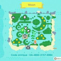 an animal map is shown with animals and other things on it, including the moon