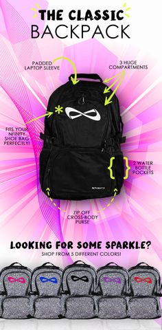 the back pack is designed to look like it's in different colors and sizes