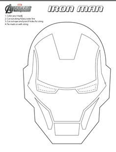 an iron man mask cut out from paper