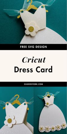 the instructions for how to make a cricut dress card