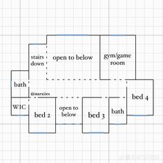 the floor plan for a bedroom with two separate rooms