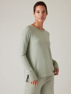 Coaster Luxe Recover Sweatshirt | Athleta Bra Dress, Clover Green, Tall Clothing, Swim Accessories, Performance Outfit, Heather Black, Petite Size, Yoga Clothes, Nirvana