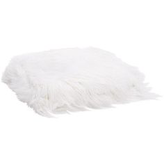 a white furry pillow on a white background