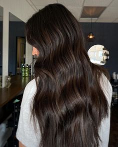 Glossy Dark Brown Hair, Brown Almost Black Hair, Rich Black Hair, Dark Brown Balayage Hair, Shay Mitchell Hair, Dark Brown Hair Rich, Light Browns, Brunette Hair Cuts, Black Hair Balayage