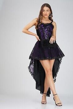 Women Gothic Long Party Purple Prom Night Victorian PLUS Size Halloween Dress  | eBay Corset Dress Halloween, Long Corset Dress, Party Night Dress, Purple Costume, Long Corset, Gothic Dresses, Purple Homecoming Dress, Halloween Purple, Purple Corset