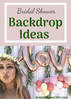 the bridal shower backdrop idea with balloons and flowers