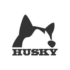 husky dog head with the word husky on it