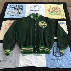 Up for sale is a vintage varsity letterman jacket with a ABW Wing Headquarters Nagoya Japan, 1953 patch on the front.  I believe this to likely be a 20-30 year reunion jacket, though it could be from the 50s as well. I am not an expert in this type of garment, and sadly it is missing its tags.  Please see pictures for condition. Item does have wear and shows signs of moth holes or other tears on the hems. This is a vintage garment and has signs of its age. One button/snap is missing as well.  Sizing: Pit-to-Pit: 26 in Sleeve Length: 25 in Body Length: 25 in Old School Jackets, Summer Camp Island, Varsity Letterman Jackets, Letterman Jacket, Nagoya, Crew Neck Sweater, Mens Jackets, Jackets & Coats, Sleeve Length