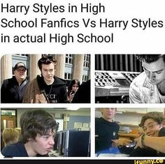 harry styles in high school fanfics v's harry styles in actual high school