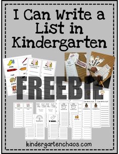 i can write a list in kindergarten freebie