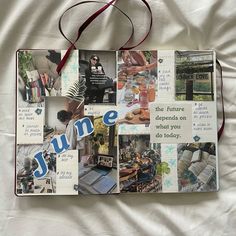 a collage of photos with the word june on it