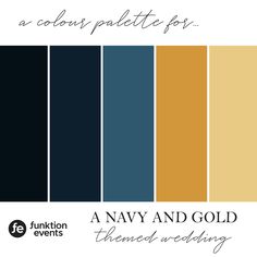 the color palette for navy and gold