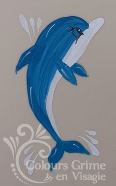 Dolphin Face Paint Easy, Ocean Face Paint, Dolphin Face Paint, Horse Face Paint, Kids Face Painting Easy, Dolphin Painting