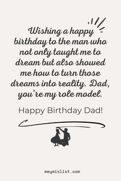 a birthday card with the words happy birthday dad written in black and white on it