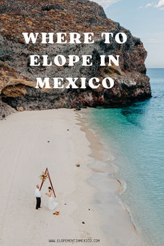 Beach elopement in Mexico with a couple exchanging vows by a cliff. Perfect destination for intimate weddings with scenic ocean views. Discover where to elope in Mexico. Where To Elope, Dream Day, Golden Beach, La Wedding, Destination Elopement, Beach Fun