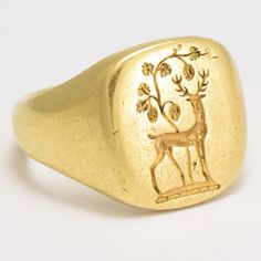 Misaki Kawai, Mans Face, Custom Signet Ring, Wax Carving, Gold Signet Ring, Contemporary Jewelry