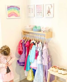 Shelf Nursery, Small Playroom, Kids Clothing Rack, Basement Playroom, Big Girl Bedrooms, Toddler Playroom, Toddler Girl Room, Hanging Rack