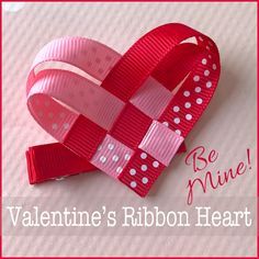 a valentine's ribbon heart with the words be mine