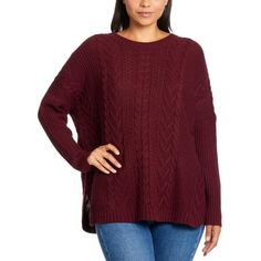 Manufacturer: Joesph A Style Type: Pullover Sweater Collection: Joesph A Sleeve Length: Long Sleeves Material: 100% Acrylic Fabric Type: Acrylic Specialty: Knit Sku: BH5736730 Size: XL.  Color: Purple.  Gender: female.  Age Group: adult. Long Sleeve Pullover Sweater, Sweater Collection, Knit Long Sleeve, Sweaters Online, Athletic Apparel, Winter Wardrobe, Long Sleeve Pullover, Pullover Sweater, Cable Knit