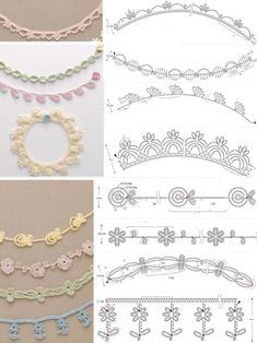 four different types of crochet lace