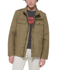 in stock Mens Field Jacket, Khaki Military Utility Jacket With Multiple Pockets, Brown Military Style Long Sleeve Utility Jacket, Solid Color Military Utility Jacket For Outdoor, Men's Affordable Button-up Utility Jacket, Khaki Military Utility Jacket For Hunting, Field Coat, Preschool Outfits, Levis Men