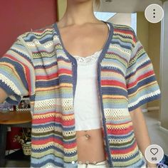 Crochet Top Ideas Aesthetic, Unique Crochet Ideas Creative, Crochet Multicolor Yarn, Crochet Loose Top, Crochet Color Combos, Unique Crochet Ideas, Concert Crochet, Crochet Clothing Ideas, Crochet Aesthetic Ideas