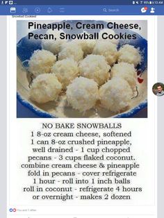 a recipe for no bake snowballs with instructions on how to make them in the microwave