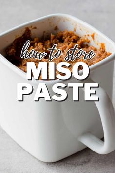 how to store miso paste in a casserole dish with text overlay