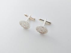 Wedding Cufflinks,Wedding Monogram Cufflinks,Silver Groom Cufflinks,Custom Monogram Cufflinks,Cufflinks for GroomThese personalized monogram cufflinks make wonderful gifts for the men in your life. They are handmade with love and care.Engraved with a Monogram of your choice.****Detail****Material:925 sterling sliverThickness:1.2mm(0.05")Monogram Measurement: 15mm (0.5")***How To Order***Please write the initials (First, Last, Middle) in Note Section at checking out.select color you desire(Silver Silver Initials Cufflinks For Business, Silver Cuff Jewelry With Initials, Silver Engraved Cufflinks For Wedding, Personalized Silver Cufflinks For Formal Occasions, Silver Cufflinks With Initials As A Gift, Silver Initials Cufflinks For Formal Wear, Classic Silver Cufflinks For Anniversary, Classic Silver Cufflinks With Initials, Classic Sterling Silver Cufflinks For Wedding