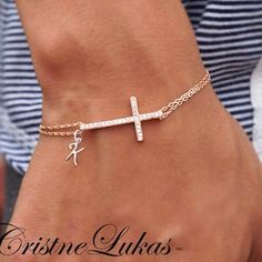 Natural Pearl Bracelet With Sideways Cross Bracelet Double | Etsy Bracelet Tattoo, Double Chain Bracelet, Christian Bracelets, Script Initial, Personalized Cross, Monogram Jewelry, Freshwater Pearl Bracelet, Couple Jewelry, Pompano Beach