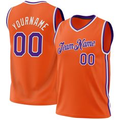 Represent your distinct look with this custom basketball jersey from our web. It boasts stitched tackle twill name & number and classic trims along with moisture-wicking technology for added comfort. Features: 1. Material: 100% Recycled Polyester 2. Stitched team or player name and numbers 3. Fit: Jerseys have an athletic cut. For a looser fit, we recommend ordering one size larger than you normally wear 4. Moisture-wicking fabric has spongy handle, good draping property and elasticity as well a Orange Basketball, Custom Basketball Jersey, Blue Football, Custom Basketball, Sports Balls, Sports Wear, Baseball Shirts, Basketball Jersey, Logo Color