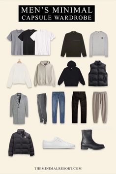 Minimalist Wardrobe Men, Mens Winter Wardrobe, Clothes To Buy, Capsule Wardrobe Casual