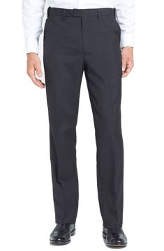 Mens Pleated Pants | Gabardine Trousers – Berle Black Tailored Bottoms With Straight Hem, Fitted Black Dress Pants For Tailoring, Fitted Black Dress Pants For Formal Wear, Black Flat Front Bottoms With Pressed Crease, Tailored Classic Black Dress Pants, Classic Tailored Black Dress Pants, Classic Black Semi-formal Dress Pants, Classic Fitted Black Dress Pants, Classic Black Fitted Dress Pants