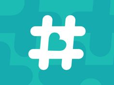 the hash icon is shown in white on a teal green background with geometric shapes