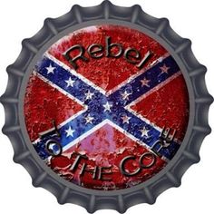 a bottle cap with the word rebel on it