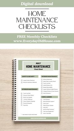 a printable home maintenance checklist is shown