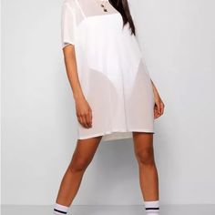 Messied Ss Tshirt Dress Mesh White Us Size 8 Y/1 Missguided Dress, Size 8 Dress, White Color, Tshirt Dress, Color White, Mesh, Womens Dresses, Women Shopping, Dresses