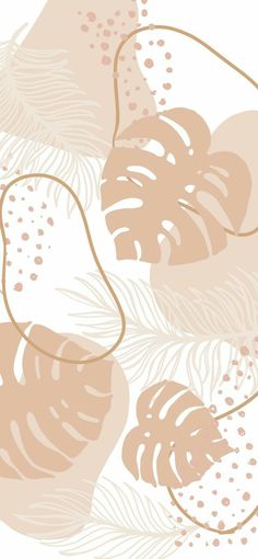 an image of some fruit on a white and pink background with gold foiling in the shape of palm leaves