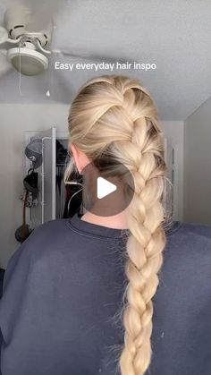 Payden Bordeau on Instagram: "French braid moment for todays easy hairstyle!  - - #hairinspo #frenchbraid #easyhairstyles #explore #everydayhair #reels" Daily Hairstyles Easy Braid, Cute Low Braid Hairstyles, How To Do 1 French Braid, Back Of Head Braid, 1 French Braid Hairstyles, How To Do Easy French Braid, How To Make Your Braid Look Thicker, French Braid From Front View, Easy French Plait