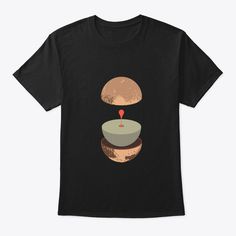 a black t - shirt with an image of a hamburger on it