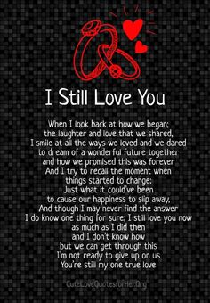 i still love you poem on black background with red heart and two hearts in the middle