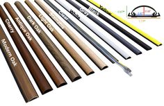 six different types of baseball bats in various colors and sizes, including black, white, brown