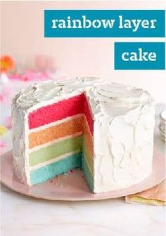 a magazine cover with a cake on the front and back covers in different colors, including pink, green, blue, yellow