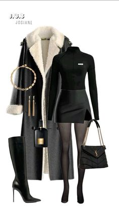 Scorpio Clothes Aesthetic, Elegant Dark Feminine Outfits, Outfit Ideas For Dinner, All Black Date Night Outfit, Winter Outfit Classy, Polyvore Outfits Fall, Cute Polyvore Outfits, Winter Dinner Outfit, Classy Winter Outfits